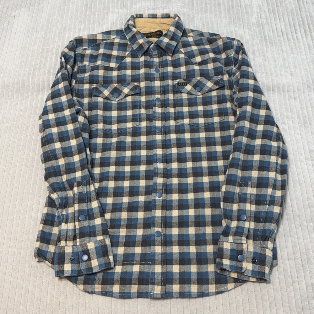 Howler Bros Flannel Shirt Button Up Long Sleeve Teal Plaid Men's Sz Small